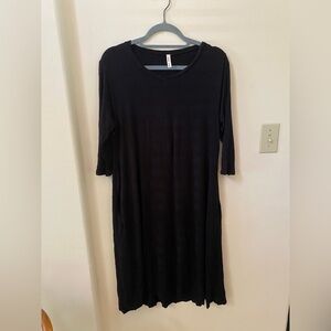 ORANGE CREEK BLACK ELEGANT T SHIRT DRESS SIZE L
